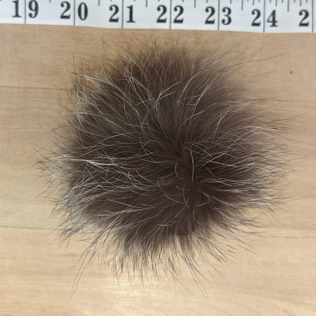 Silver Grey Fox Fur Pom, 3 Inch