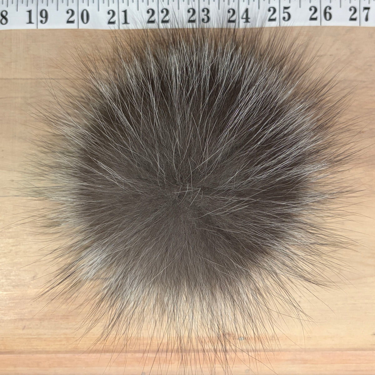 Silver Fox Fur Pom, 6 Inch