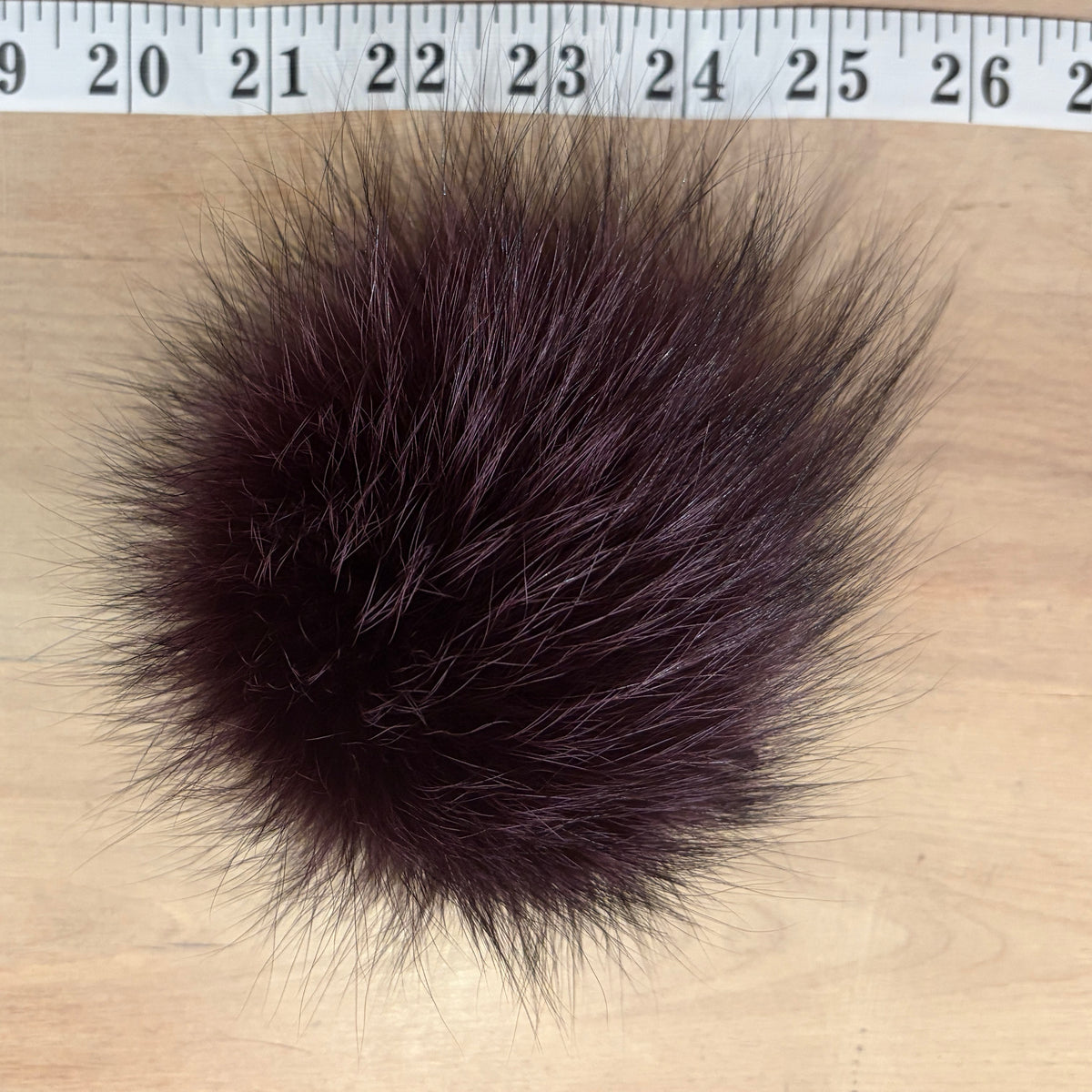 Purple Fox Fur Pom, 4 Inch