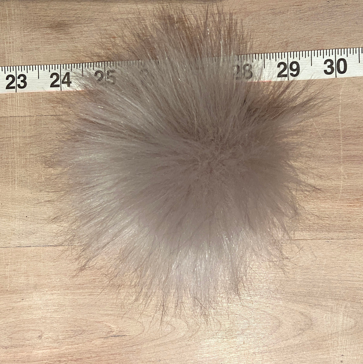 Taupe Faux Fur Pom, 3.5 Inch