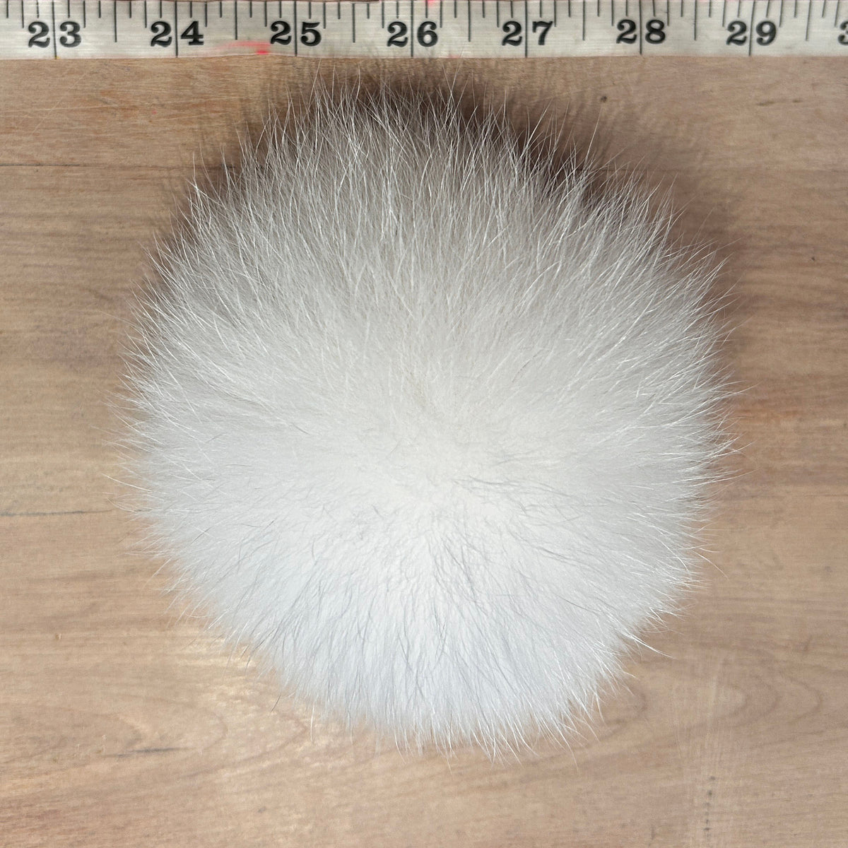 White Arctic Fox Fur Pom, 3.5 Inch