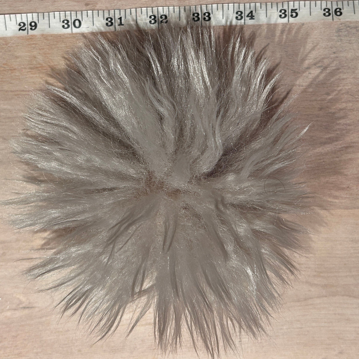 Wavy Sugar Beige Lamb Hat Pom, 6 Inch