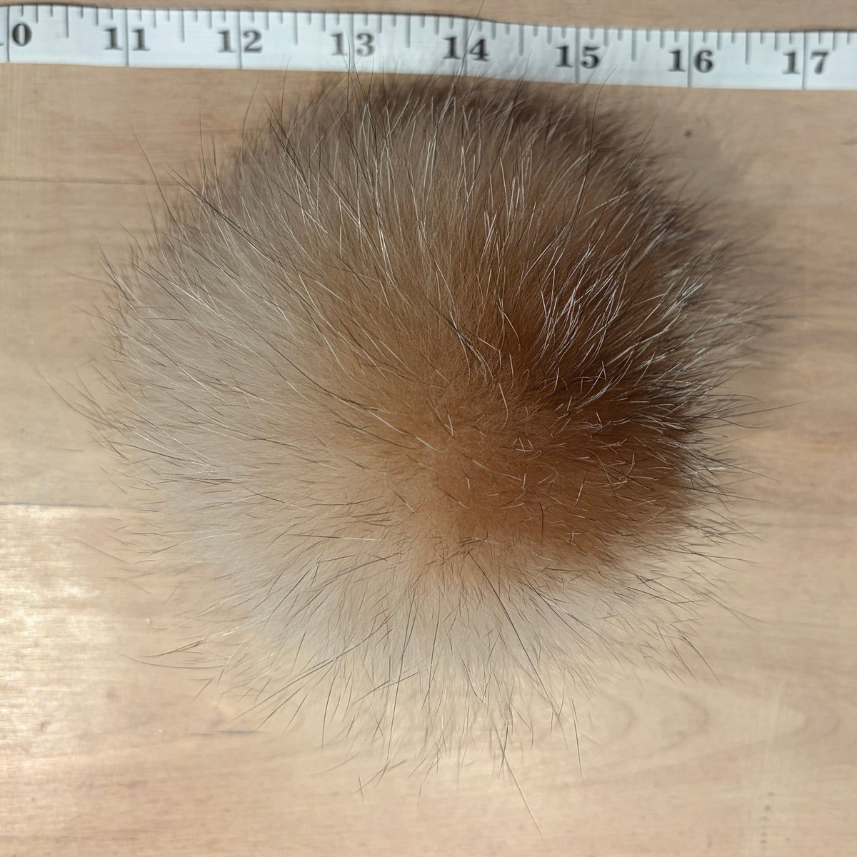 Cream Crystal Fox Fur Pom, 4.5 Inch
