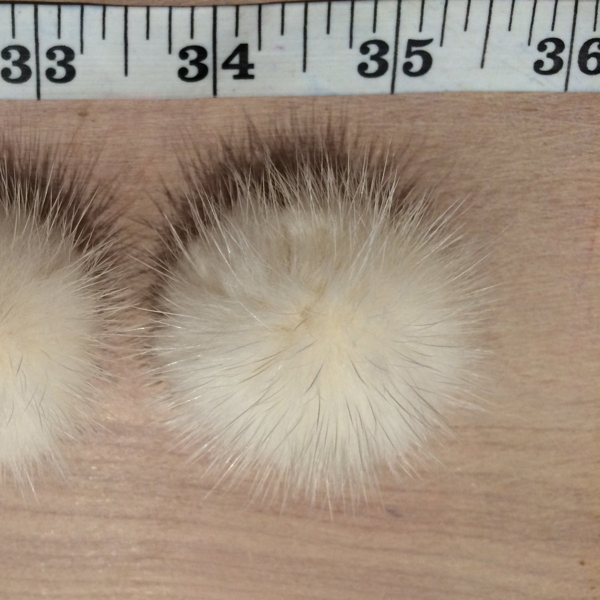 Ivory Mink Fur Pom Post Earrings