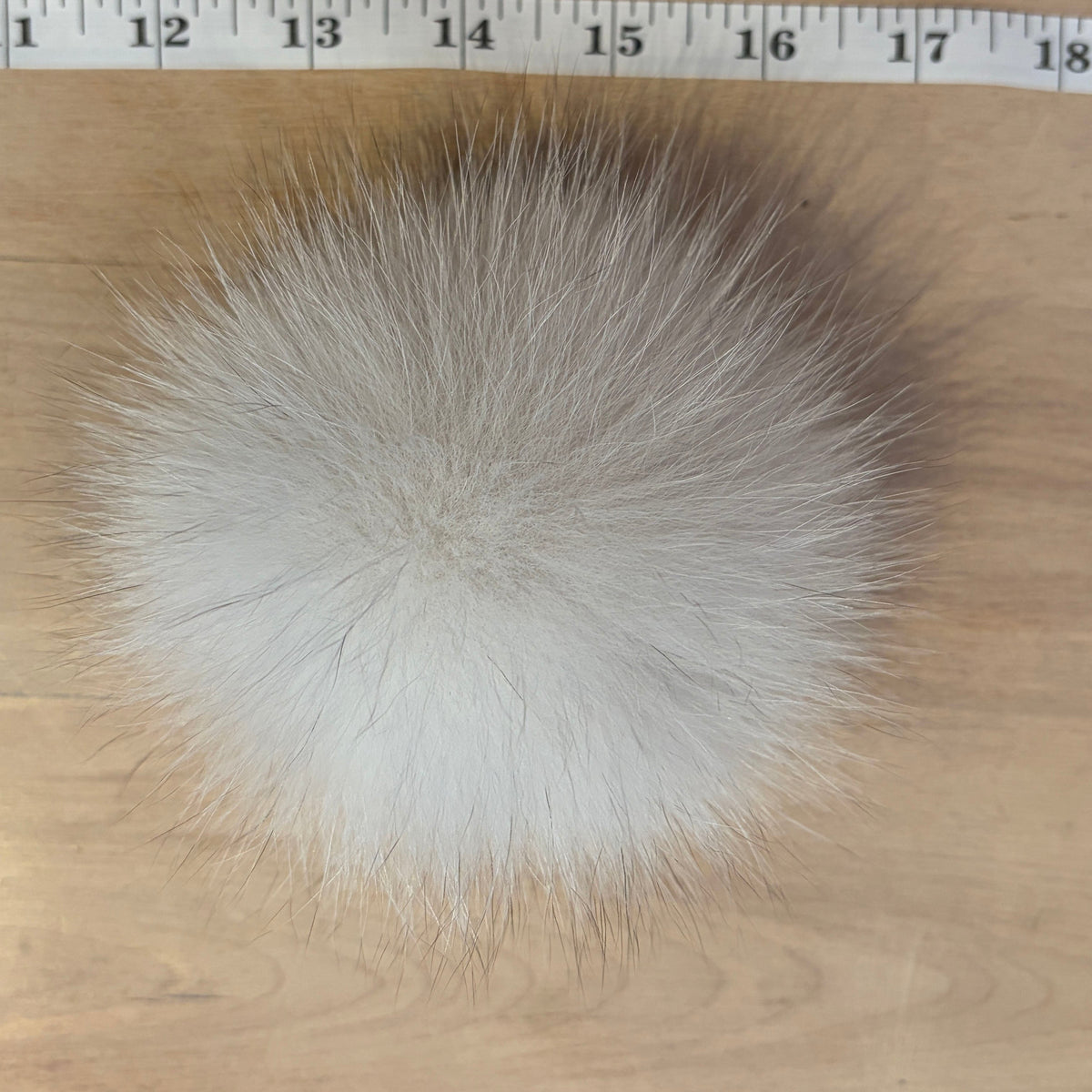 White Blue Fox Pom, 4 Inch