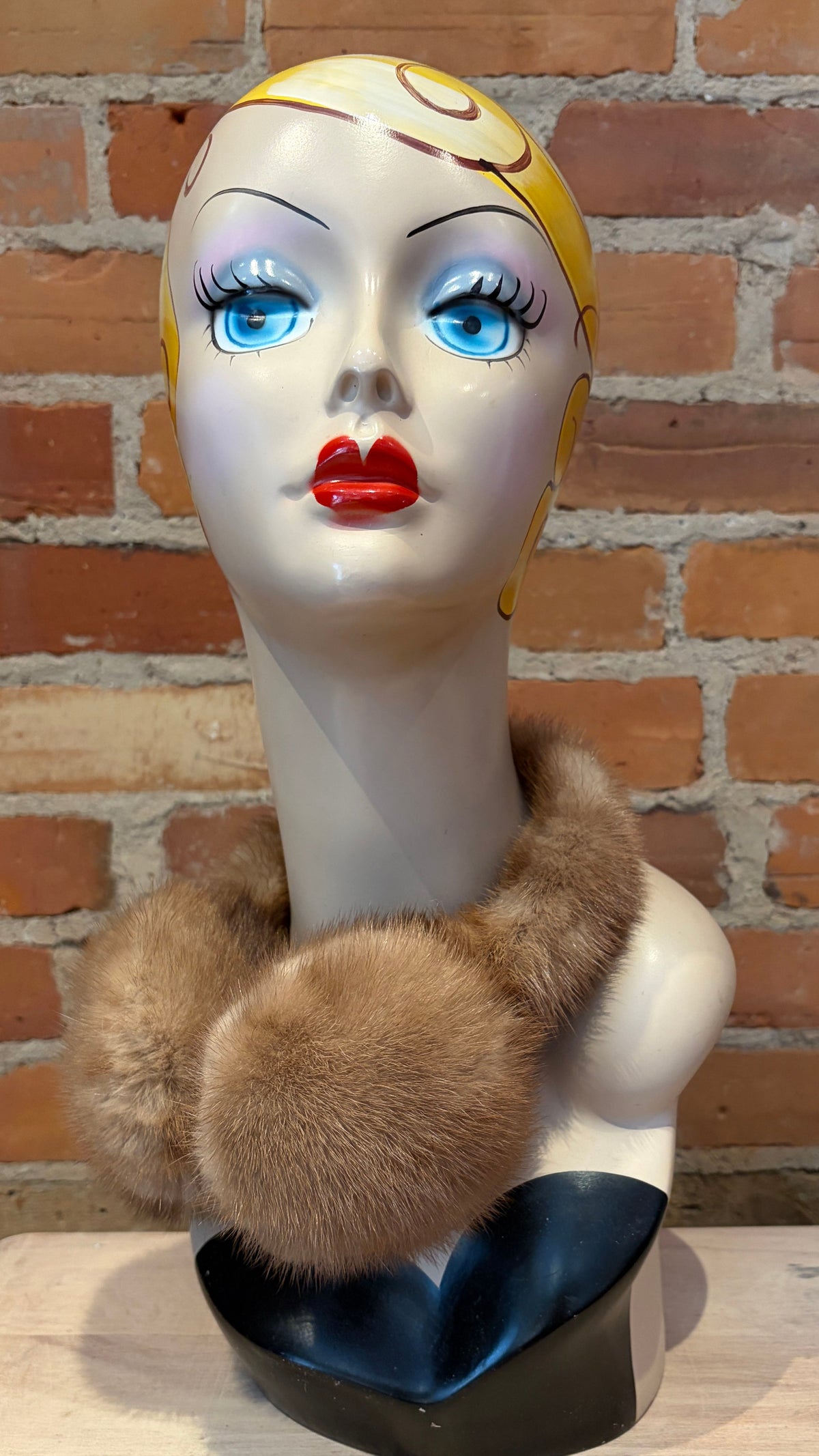 Honey Beige Mink Wrap Around Earmuffs