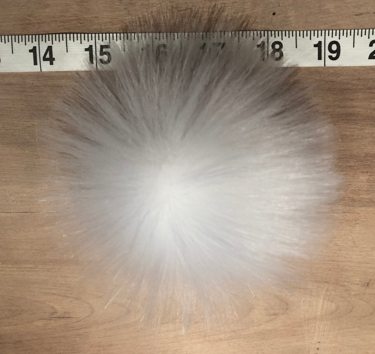 Sugar White Faux Fur Knit Hat Pom, 3.5 Inch