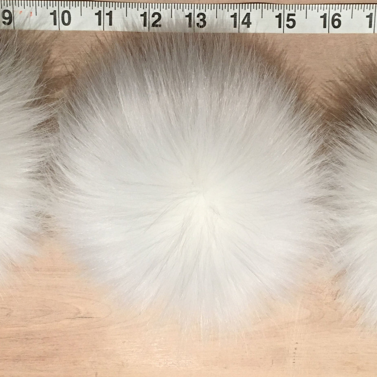 White Lamb Faux Fur Pom, 6 Inch