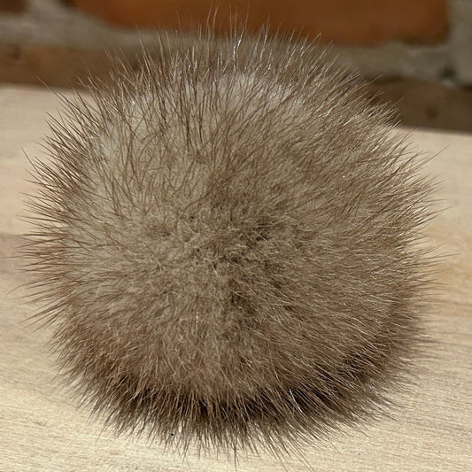 Champagne Silver Mink Hat Pom