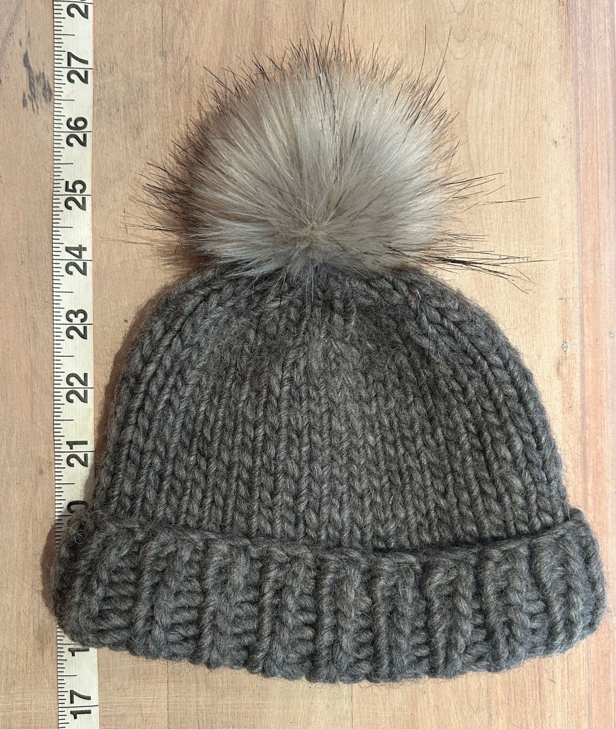Grey Wolf Faux Fur Pom Pom, 3 Inch