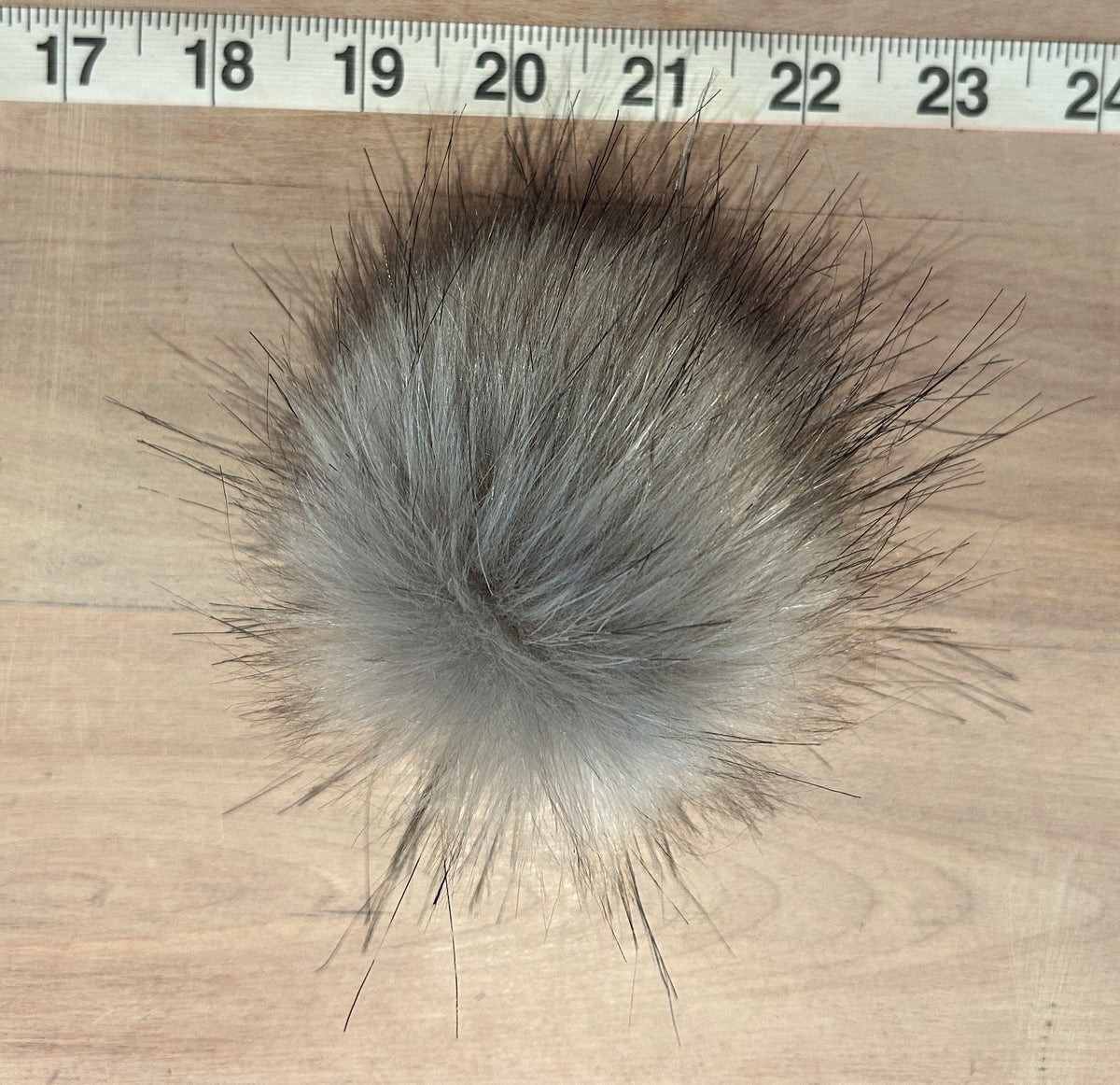 Grey Wolf Faux Fur Pom Pom, 3 Inch