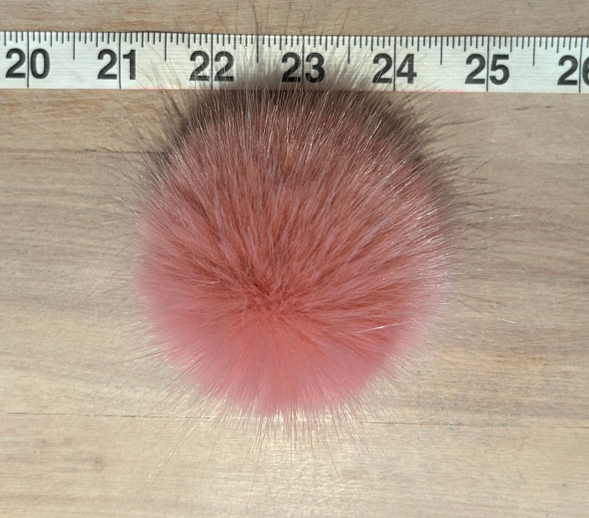 Rose Pink Faux Fur Pom, 2.5 Inch