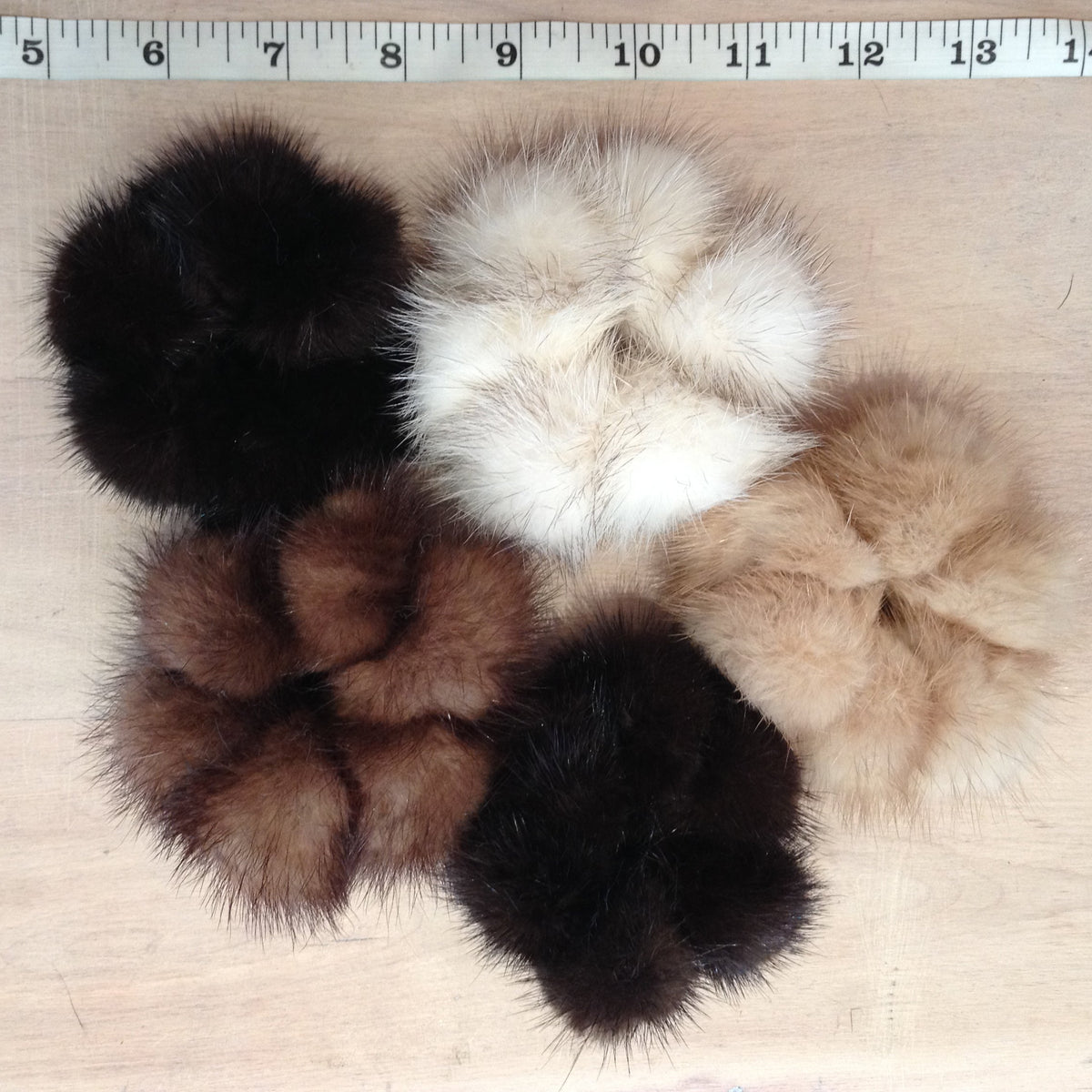 Mink Pom Pom Scrunchies