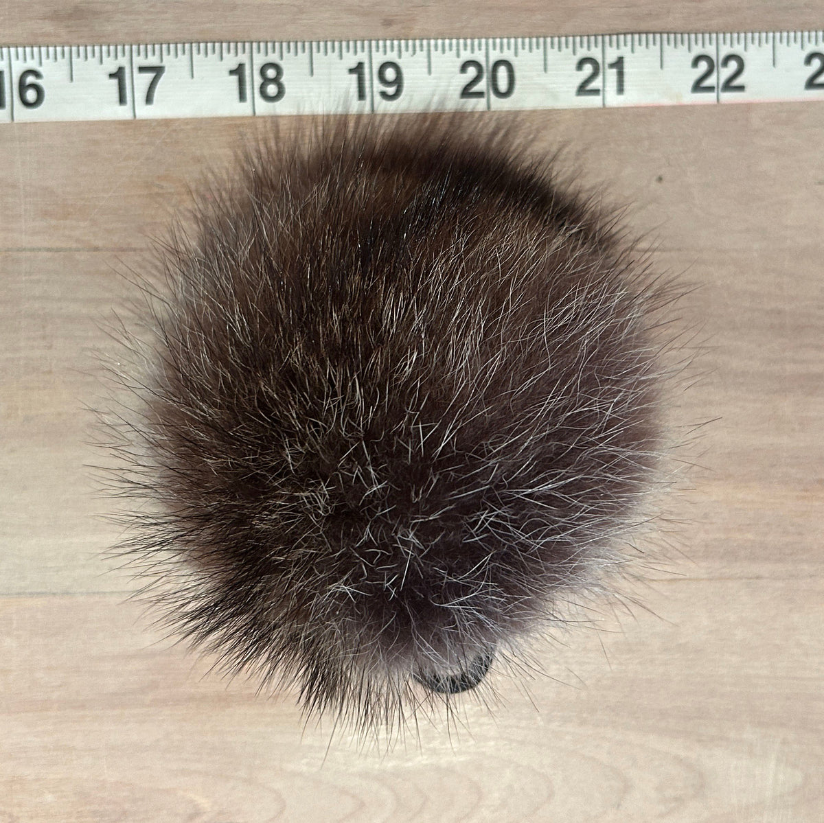 Brown Beige Raccoon Fur Hat Pom, 4 Inch