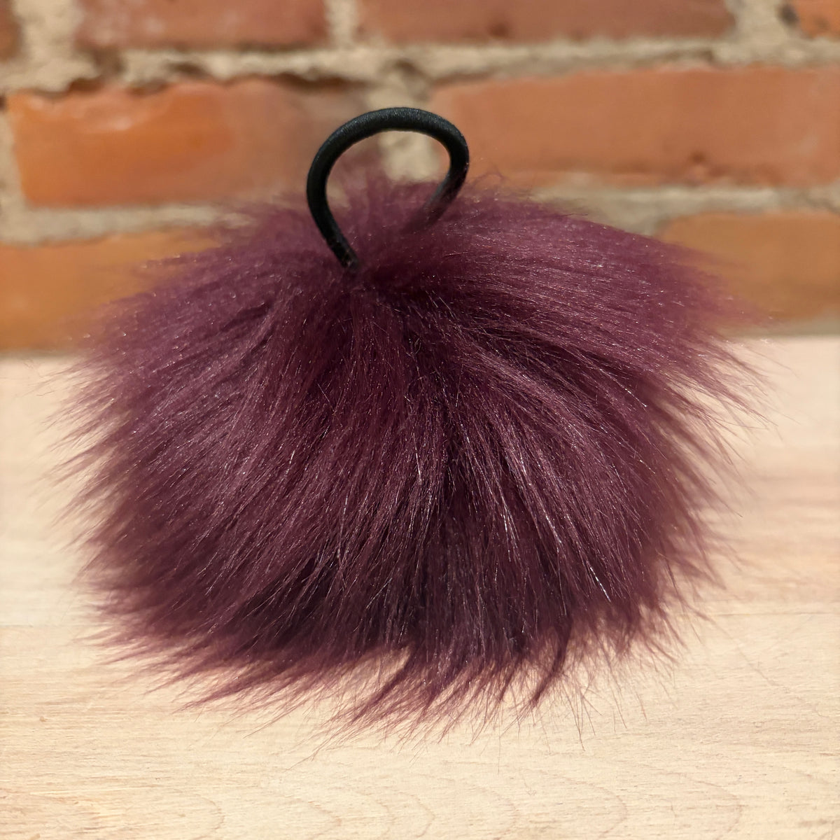 Burgundy Lamb Faux Fur Pom, 5 Inch