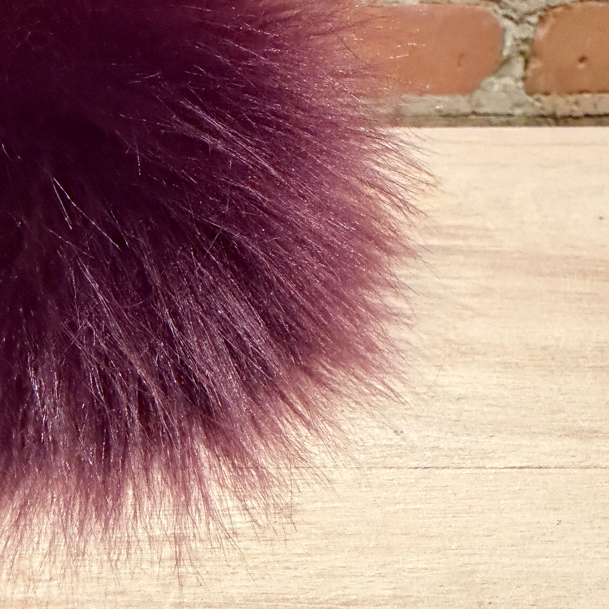 Burgundy Lamb Faux Fur Pom, 5 Inch