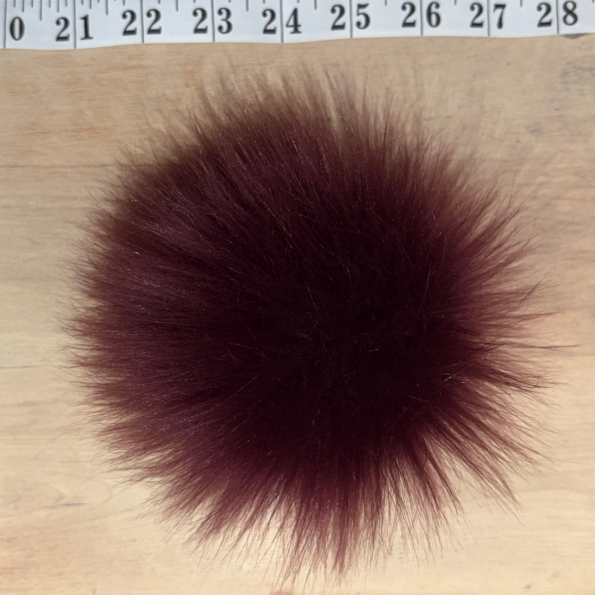 Burgundy Lamb Faux Fur Pom, 5 Inch