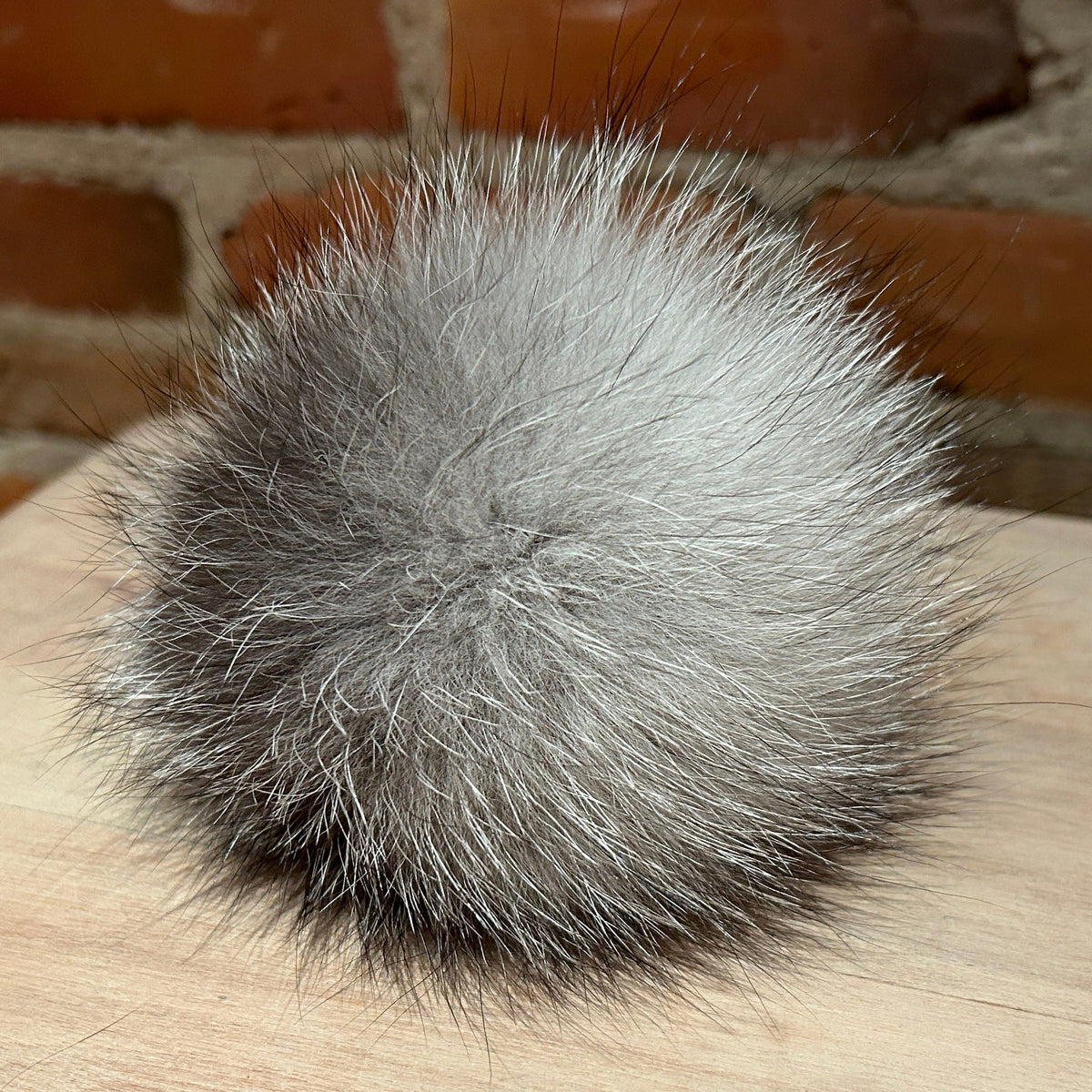 Shadow Blue Fox Fur Pom, 4.5 Inch