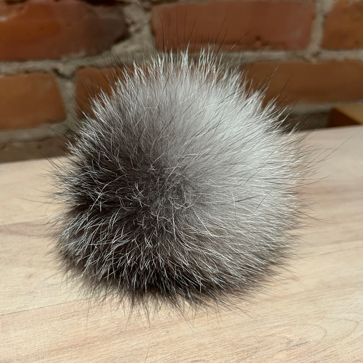 Shadow Blue Fox Fur Pom, 4.5 Inch