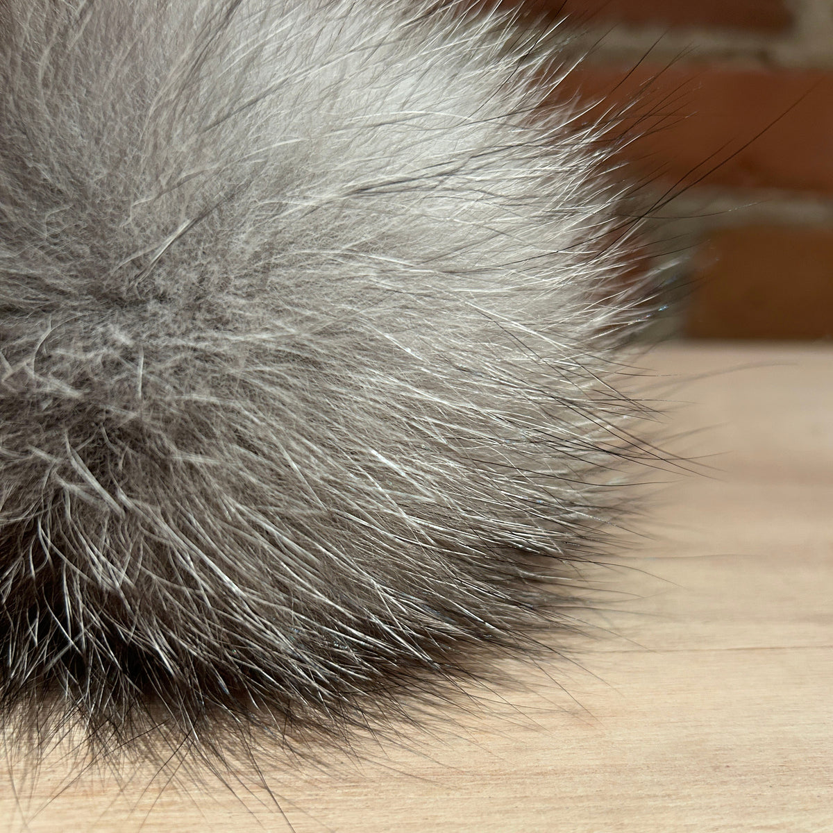 Shadow Blue Fox Fur Pom, 4.5 Inch
