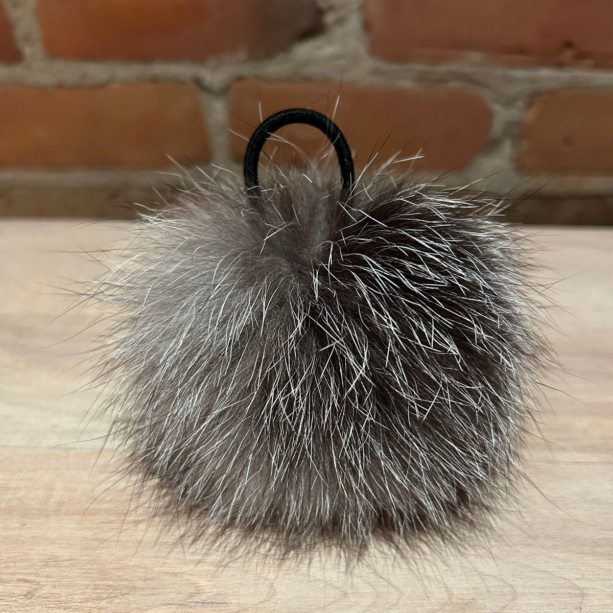 Shadow Blue Fox Fur Pom, 4.5 Inch
