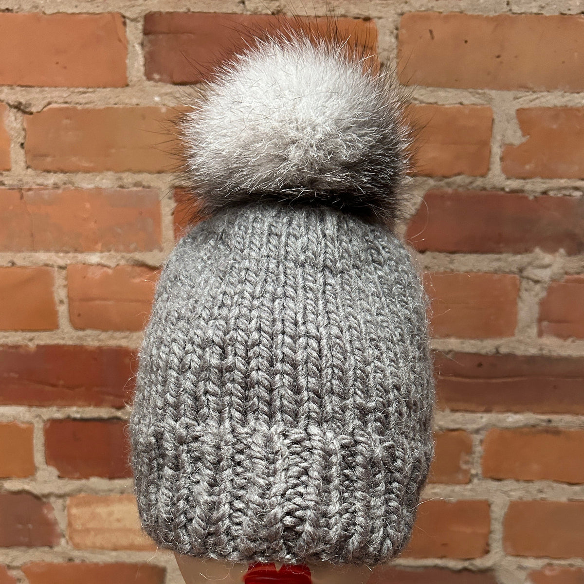 Shadow Blue Fox Fur Pom, 4.5 Inch