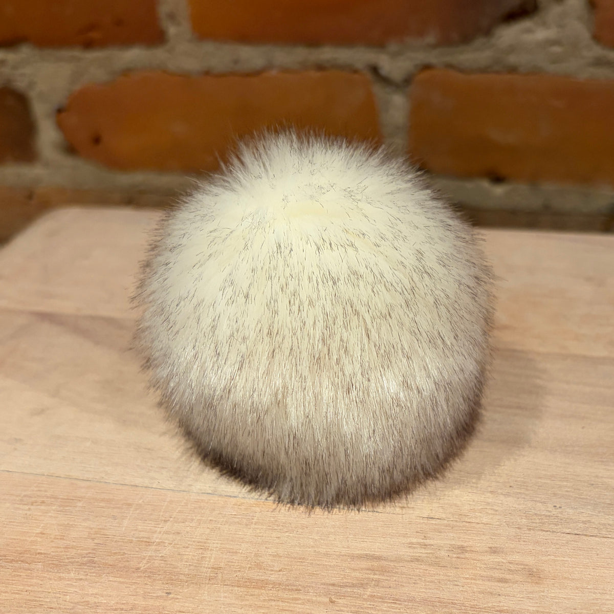 White Chinchilla Faux Fur Pom, 3 Inch