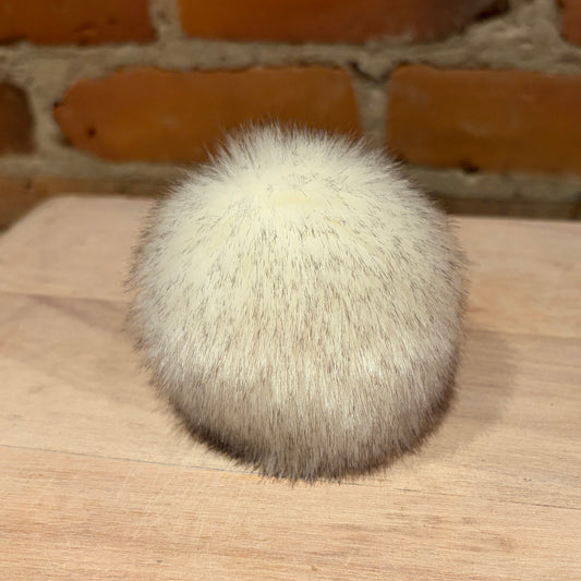 White Chinchilla Faux Fur Pom, 3 Inch