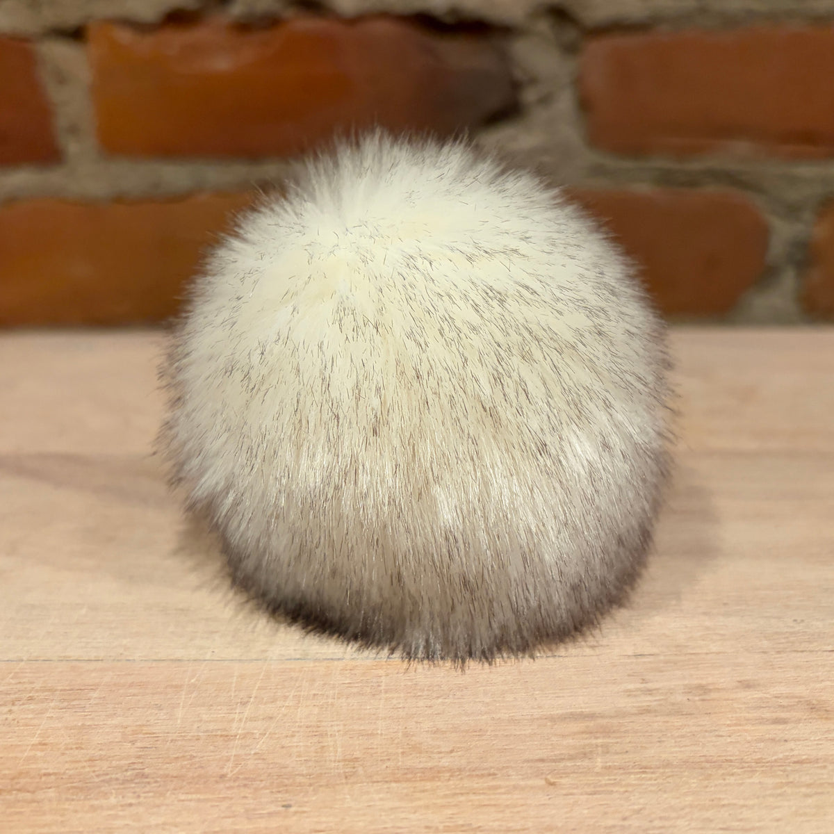 White Chinchilla Faux Fur Pom, 3 Inch