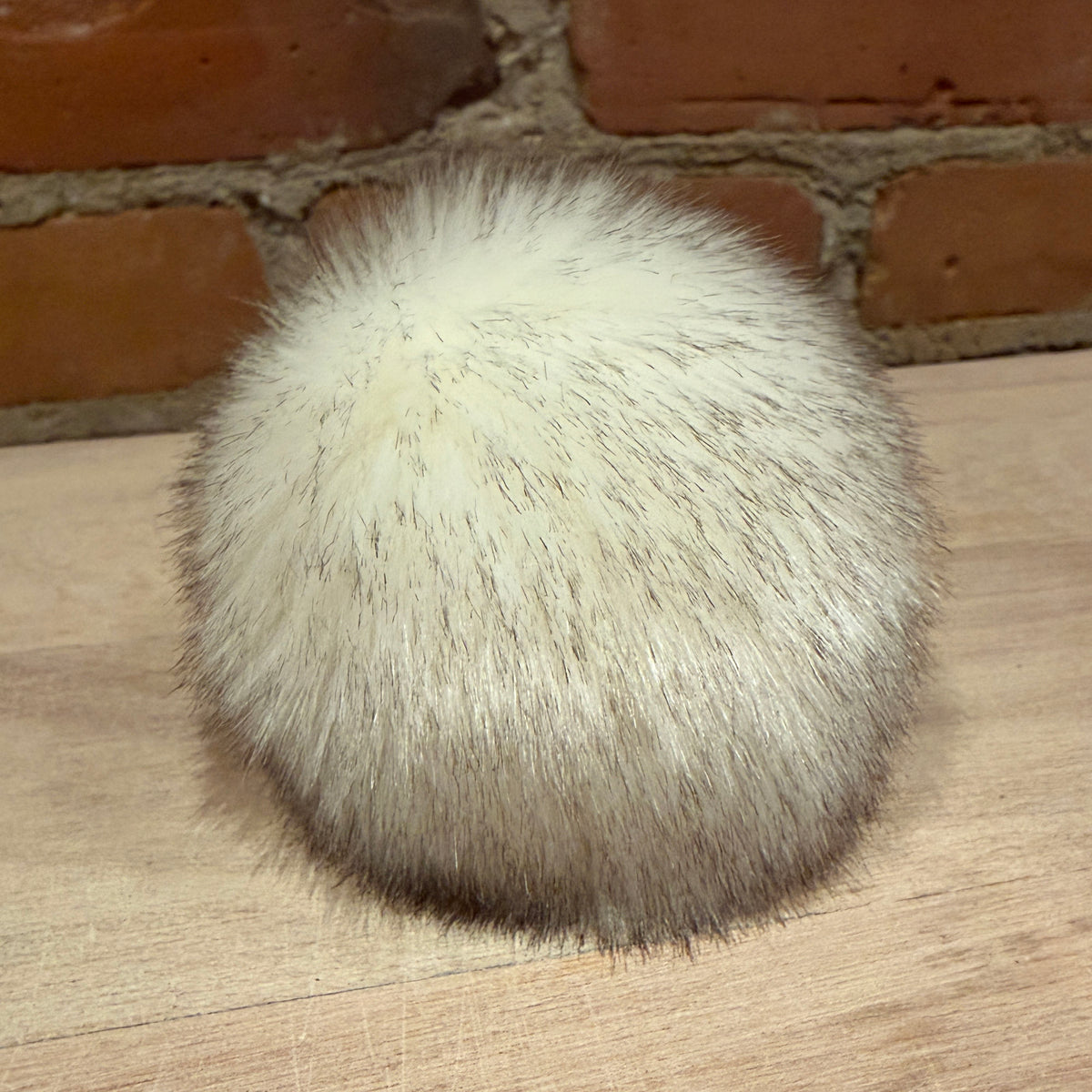 White Chinchilla Faux Fur Pom, 3 Inch