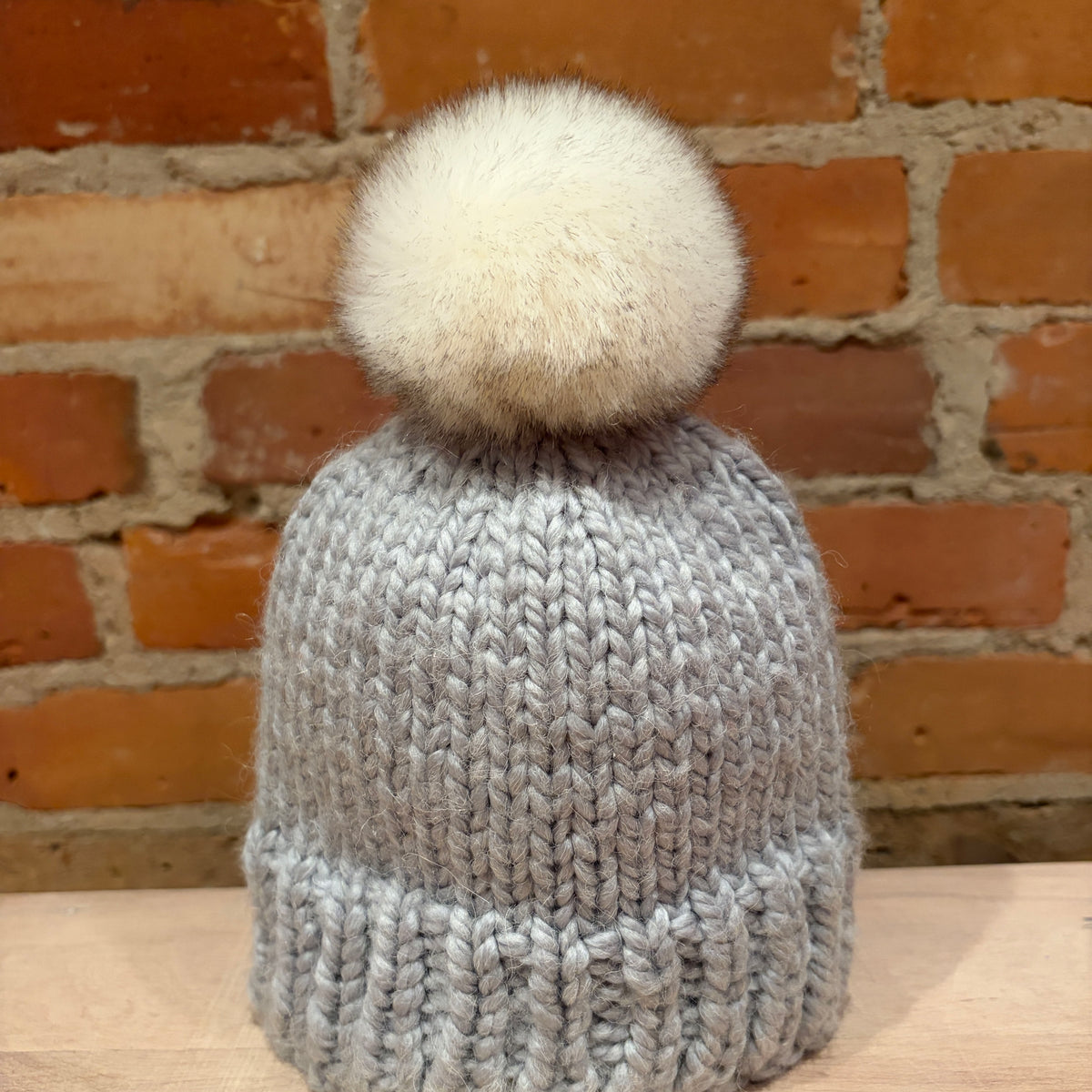 White Chinchilla Faux Fur Pom, 3 Inch