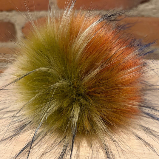 Colorful Finn Raccoon Faux Fur Pom, 5.5 Inch