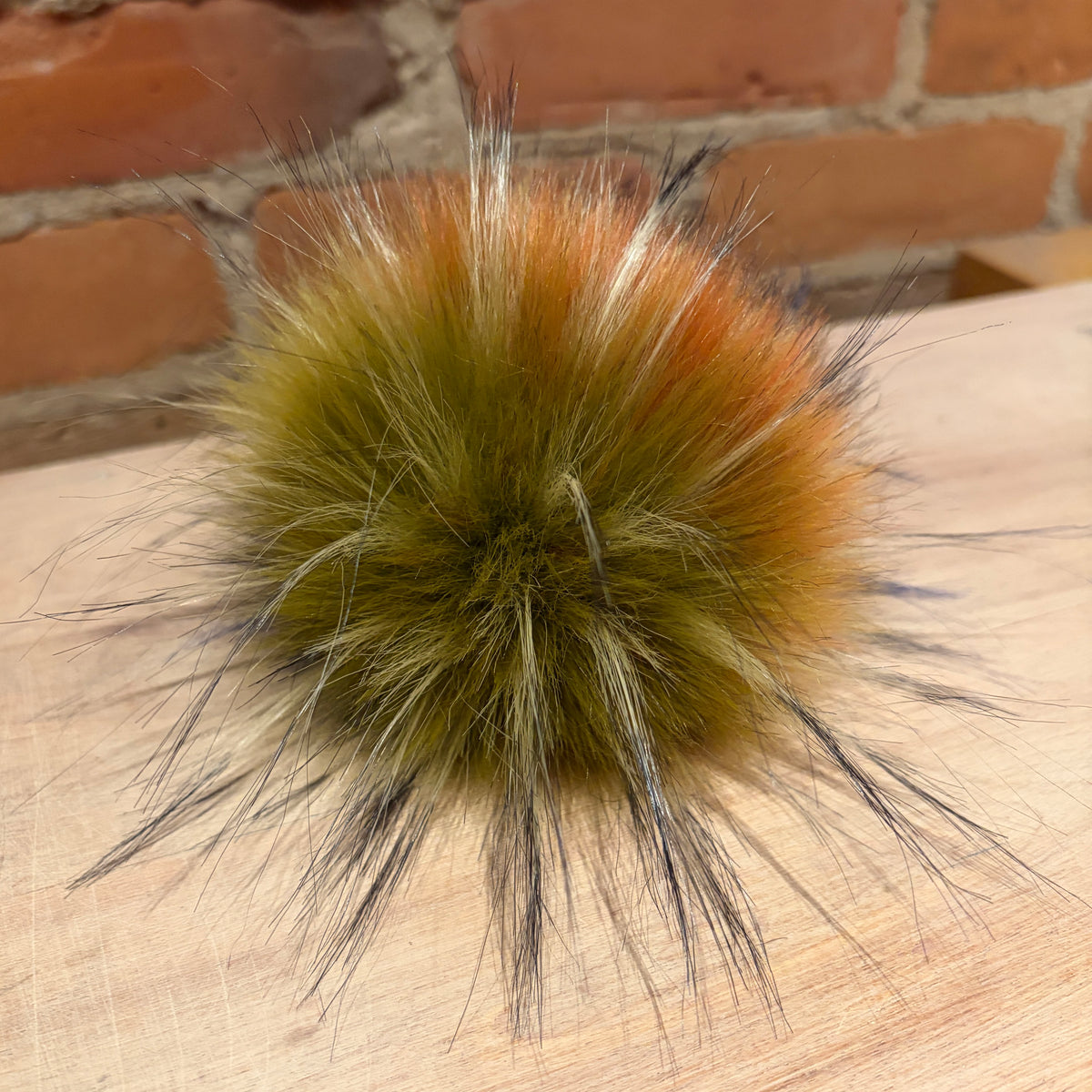 Colorful Finn Raccoon Faux Fur Pom, 5.5 Inch