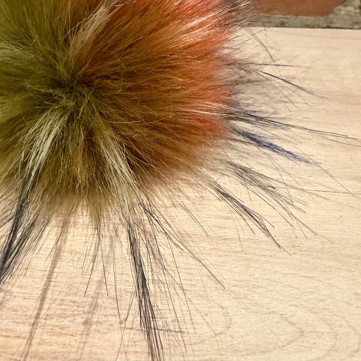 Colorful Finn Raccoon Faux Fur Pom, 5.5 Inch
