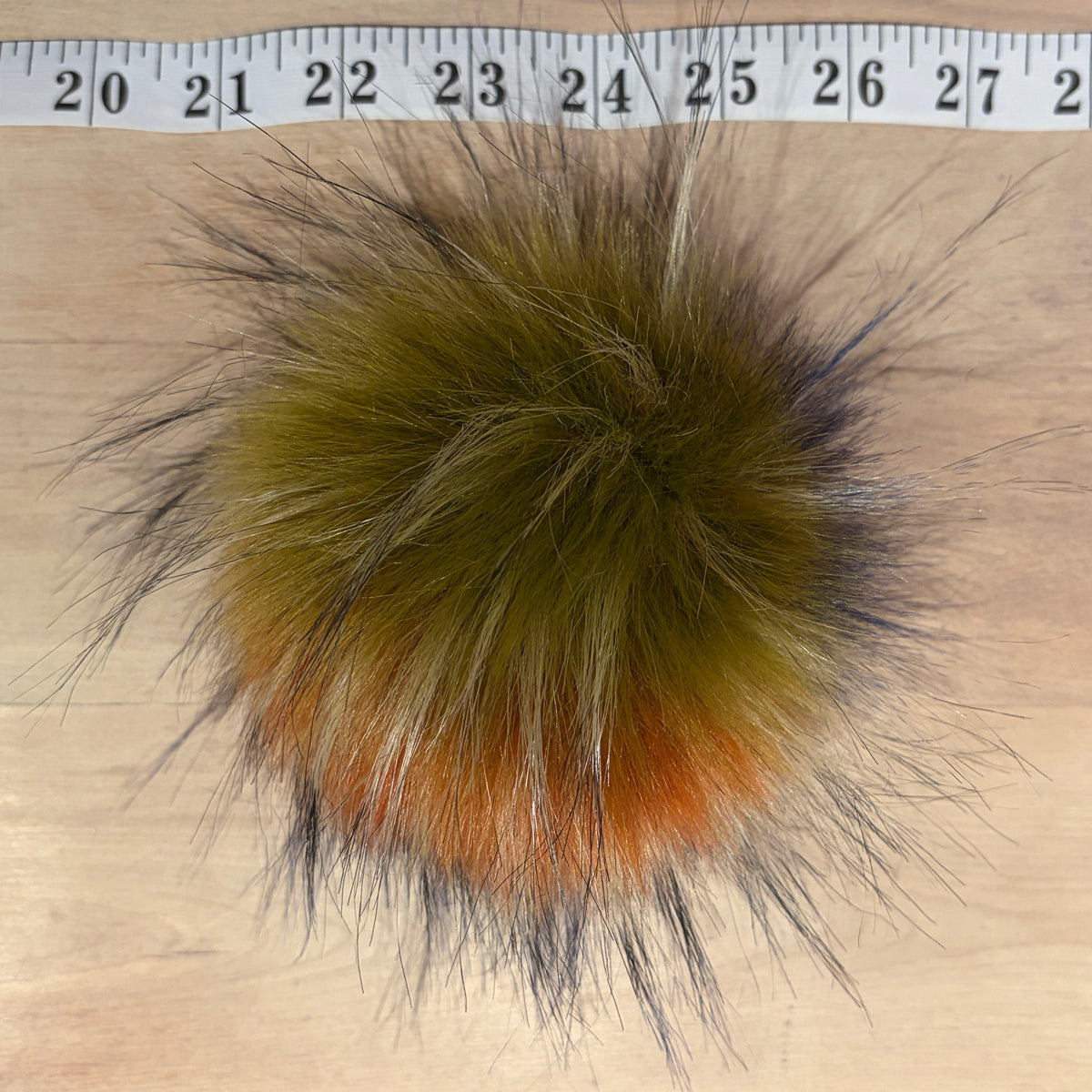 Colorful Finn Raccoon Faux Fur Pom, 5.5 Inch