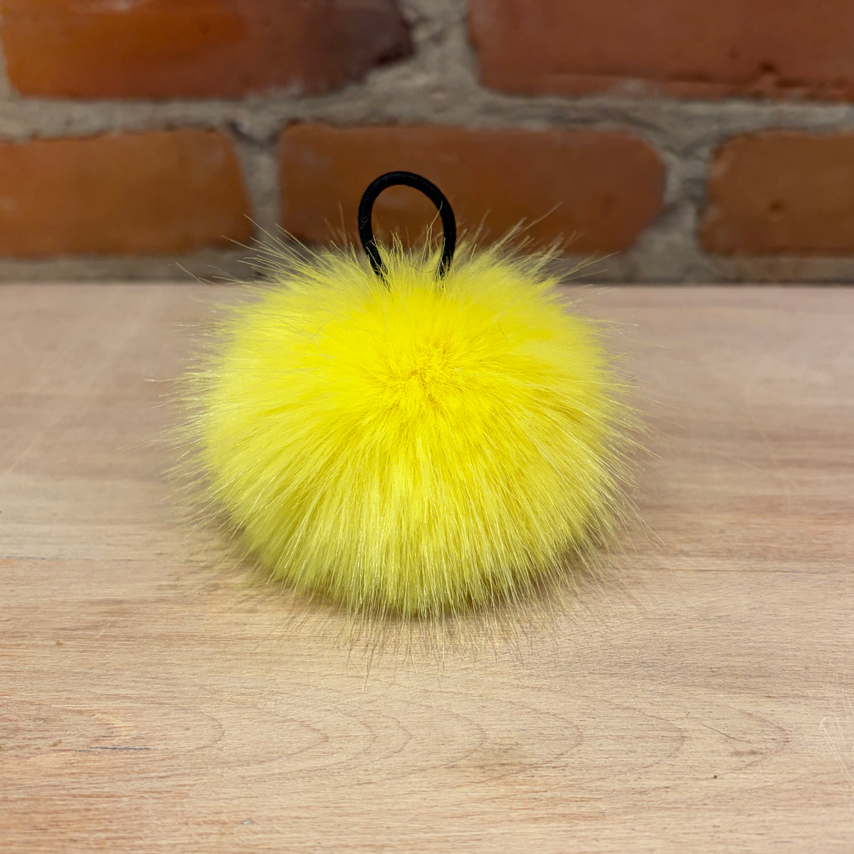 Lemon Yellow Faux Fur Pom, 3 Inch