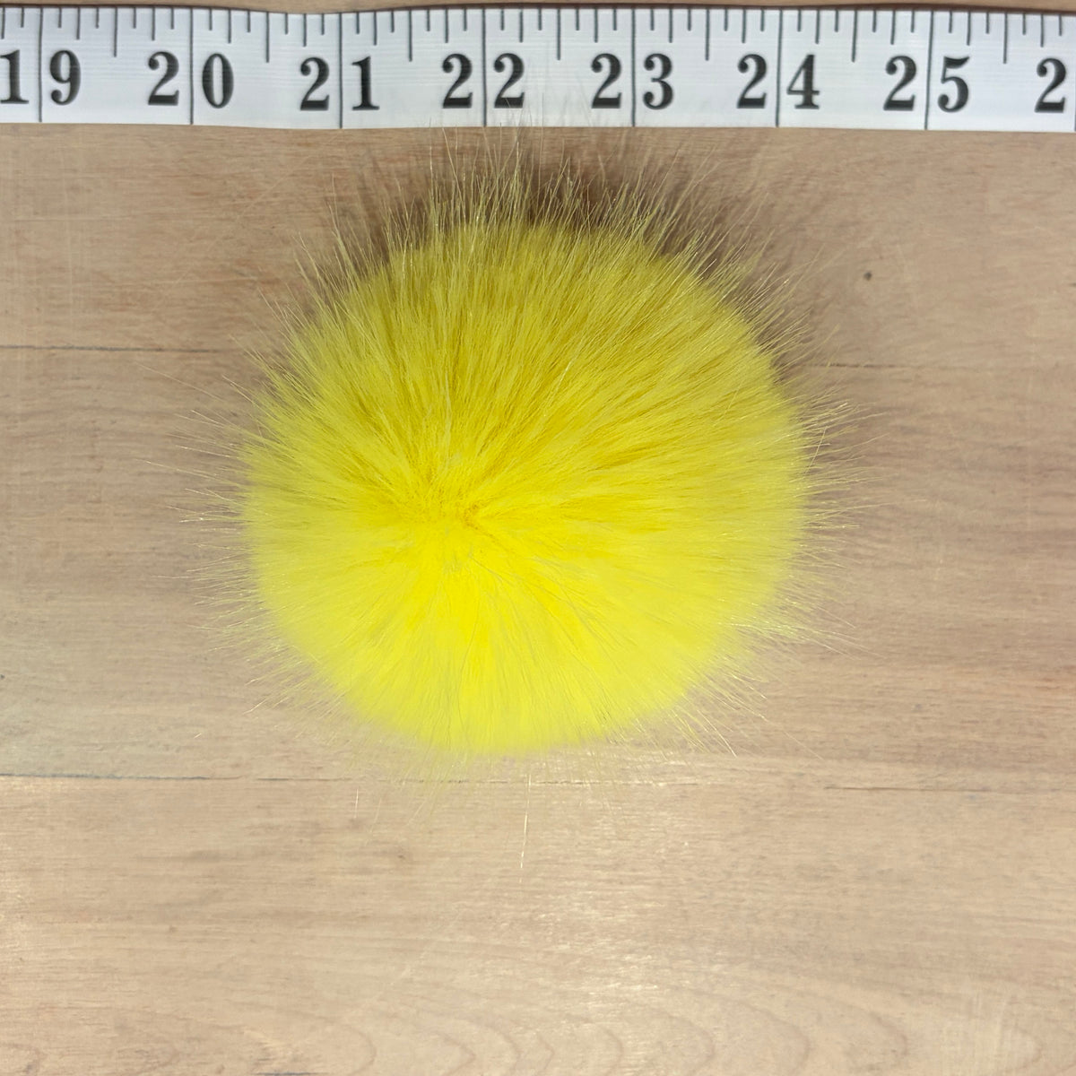 Lemon Yellow Faux Fur Pom, 3 Inch