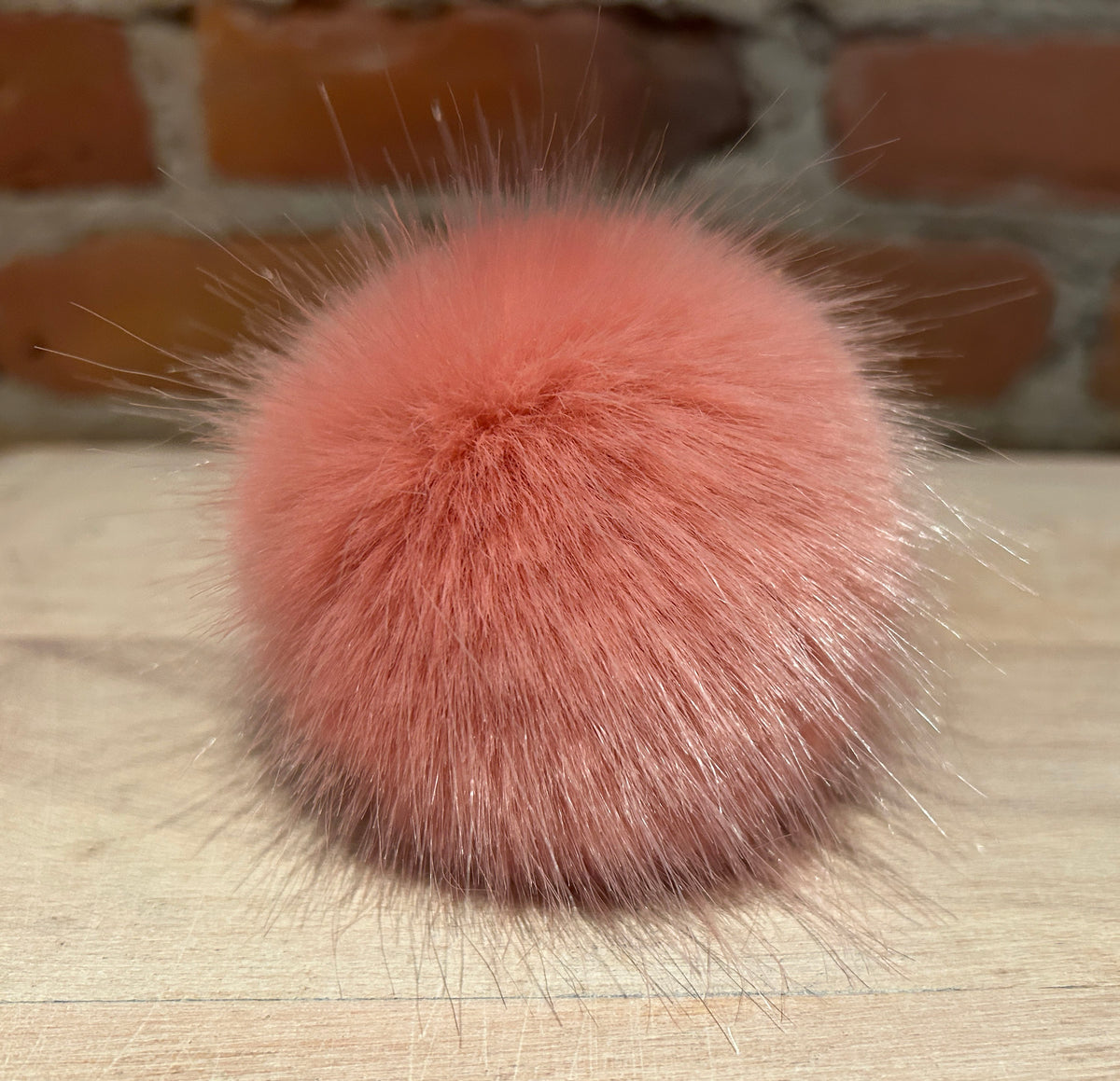 Rose Pink Faux Fur Pom, 3 Inch