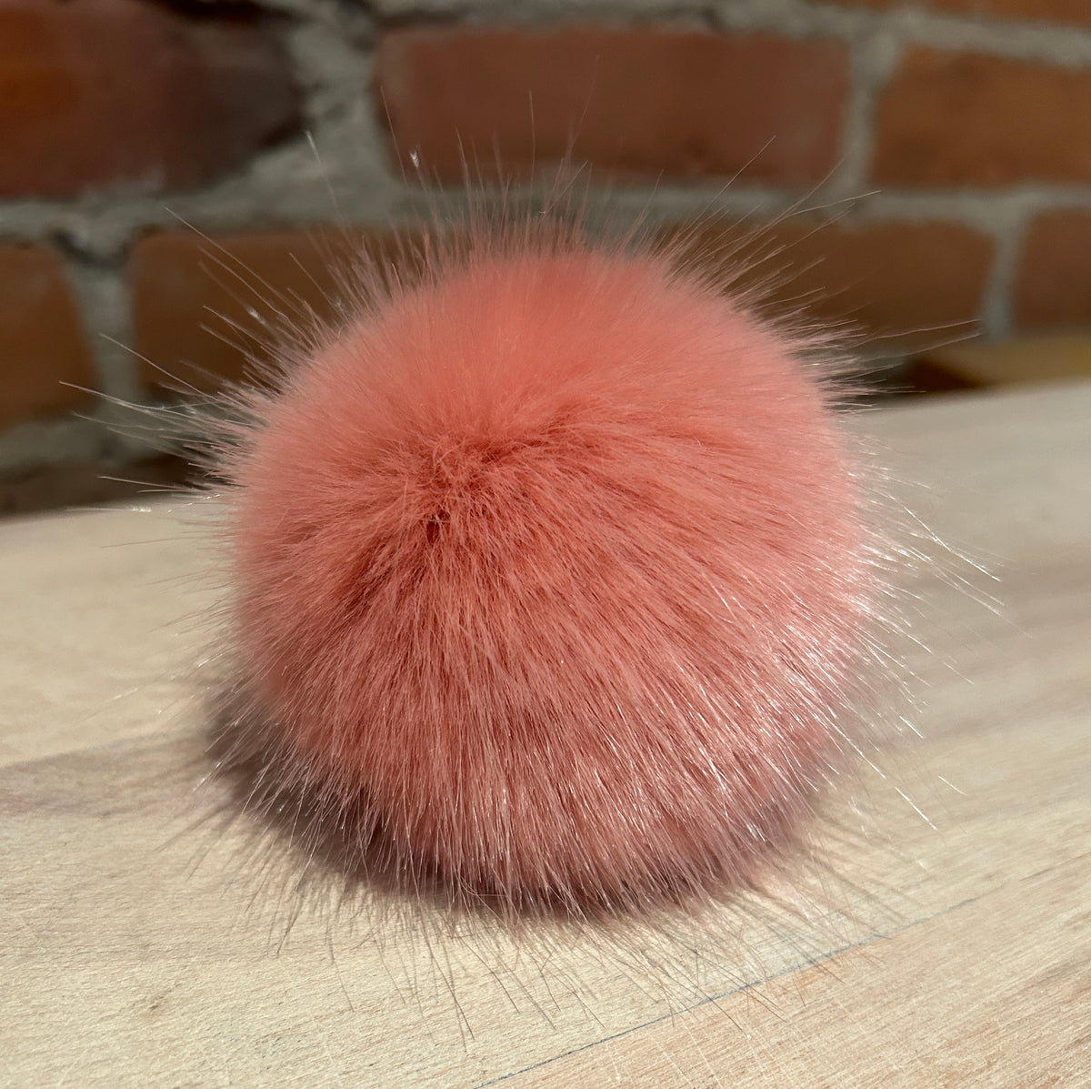 Rose Pink Faux Fur Pom, 3 Inch