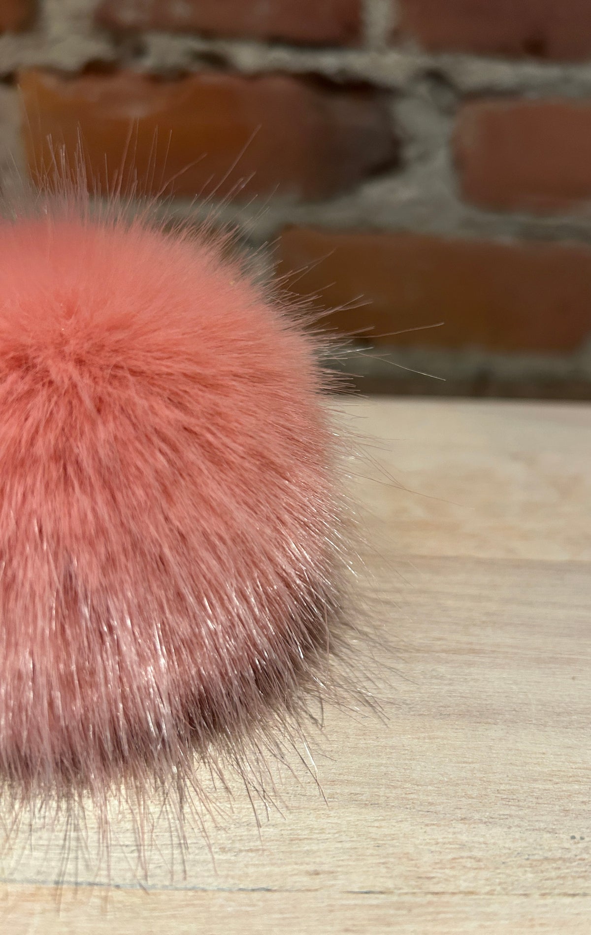 Rose Pink Faux Fur Pom, 3 Inch
