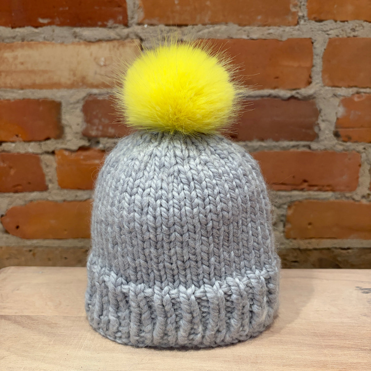 Lemon Yellow Mink Faux Fur Pom, 2.5 Inch