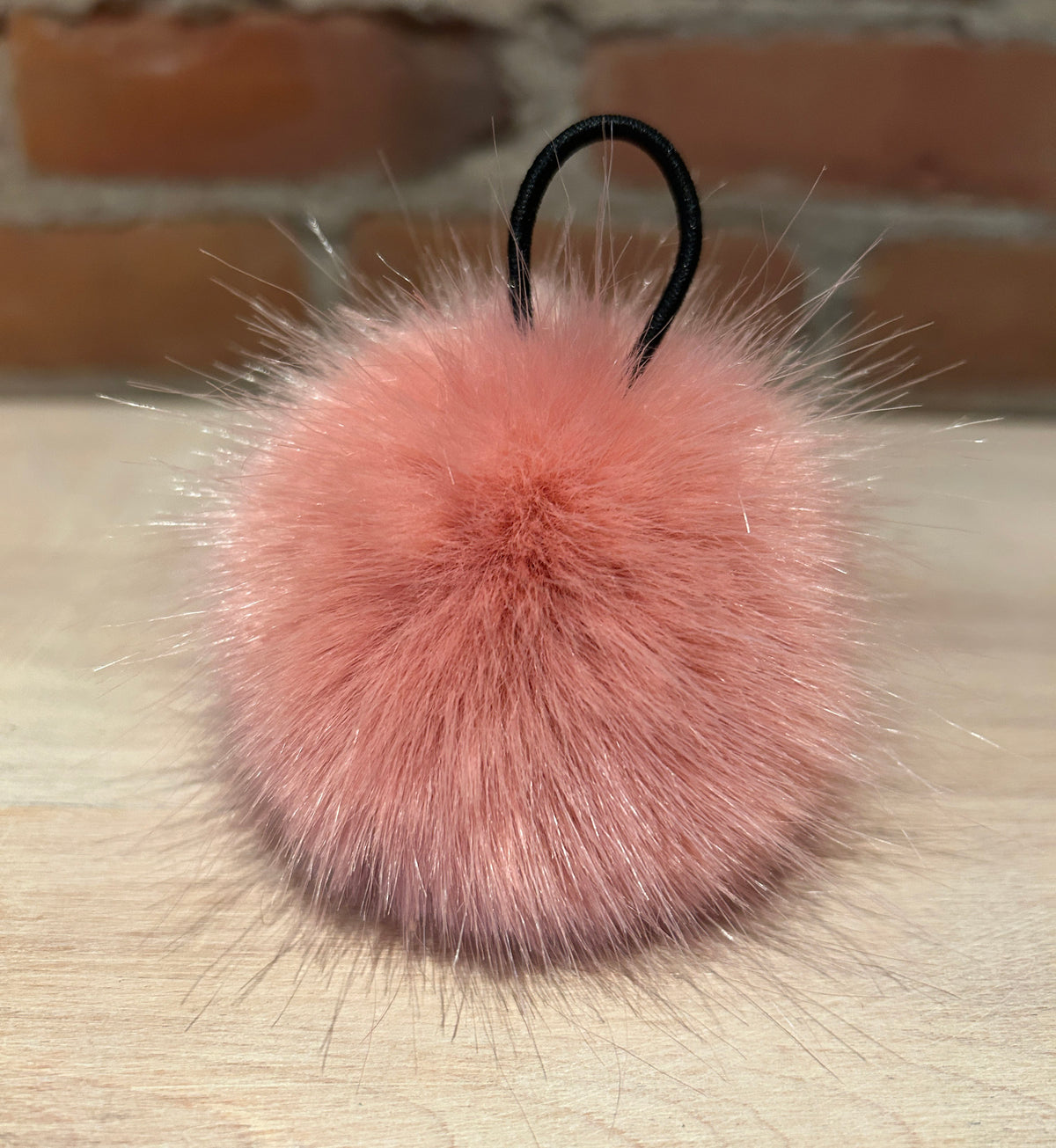 Rose Pink Faux Fur Pom, 3 Inch