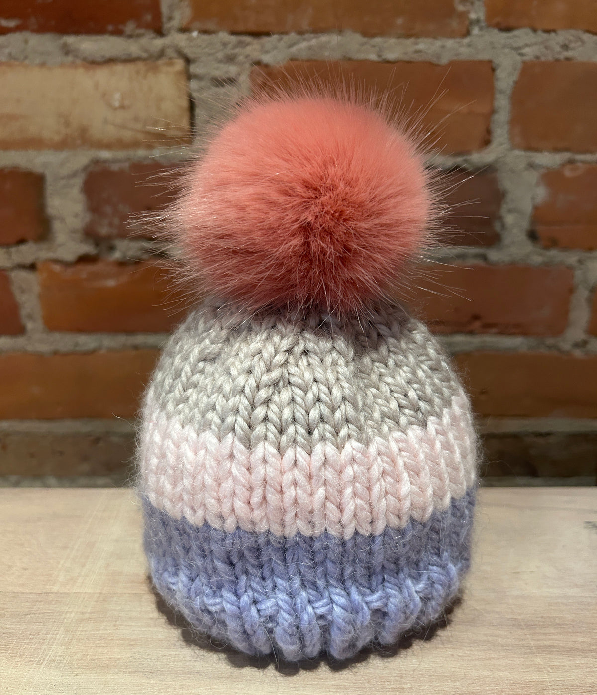 Rose Pink Faux Fur Pom, 3 Inch