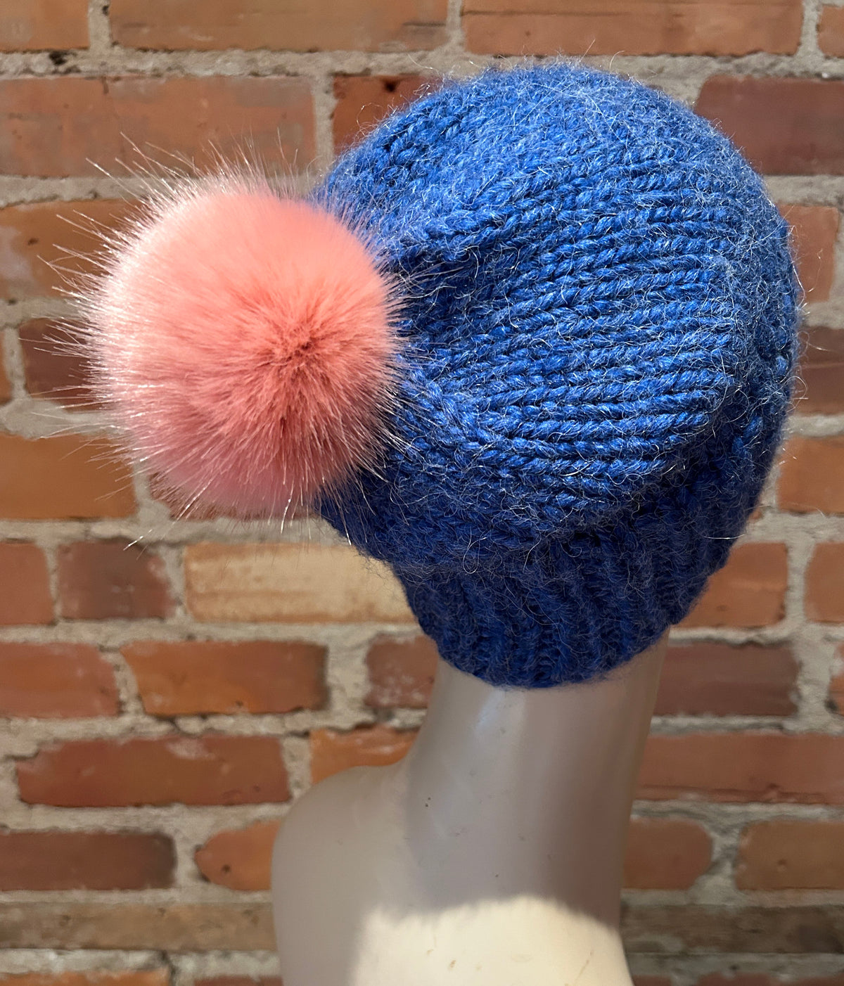 Rose Pink Faux Fur Pom, 3 Inch