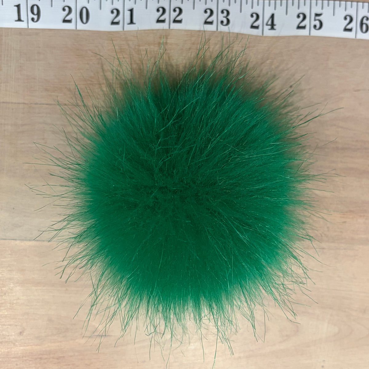 Green Faux Fur Pom, 4-Inch
