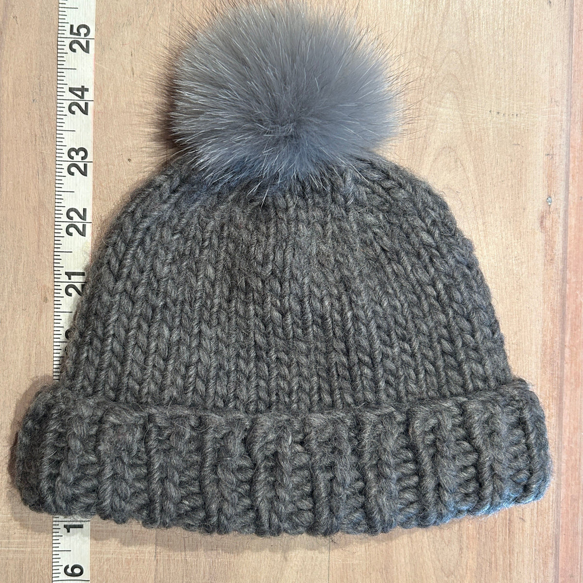 Shark Grey Fox Fur Pom, 3 Inch