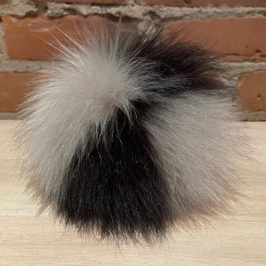 Black and Taupe Multi-Color Pom, 6 Inch