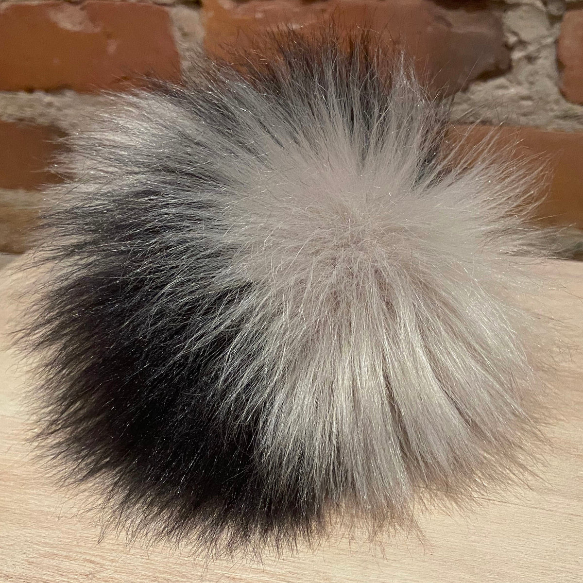 Black and Taupe Multi-Color Pom, 6 Inch