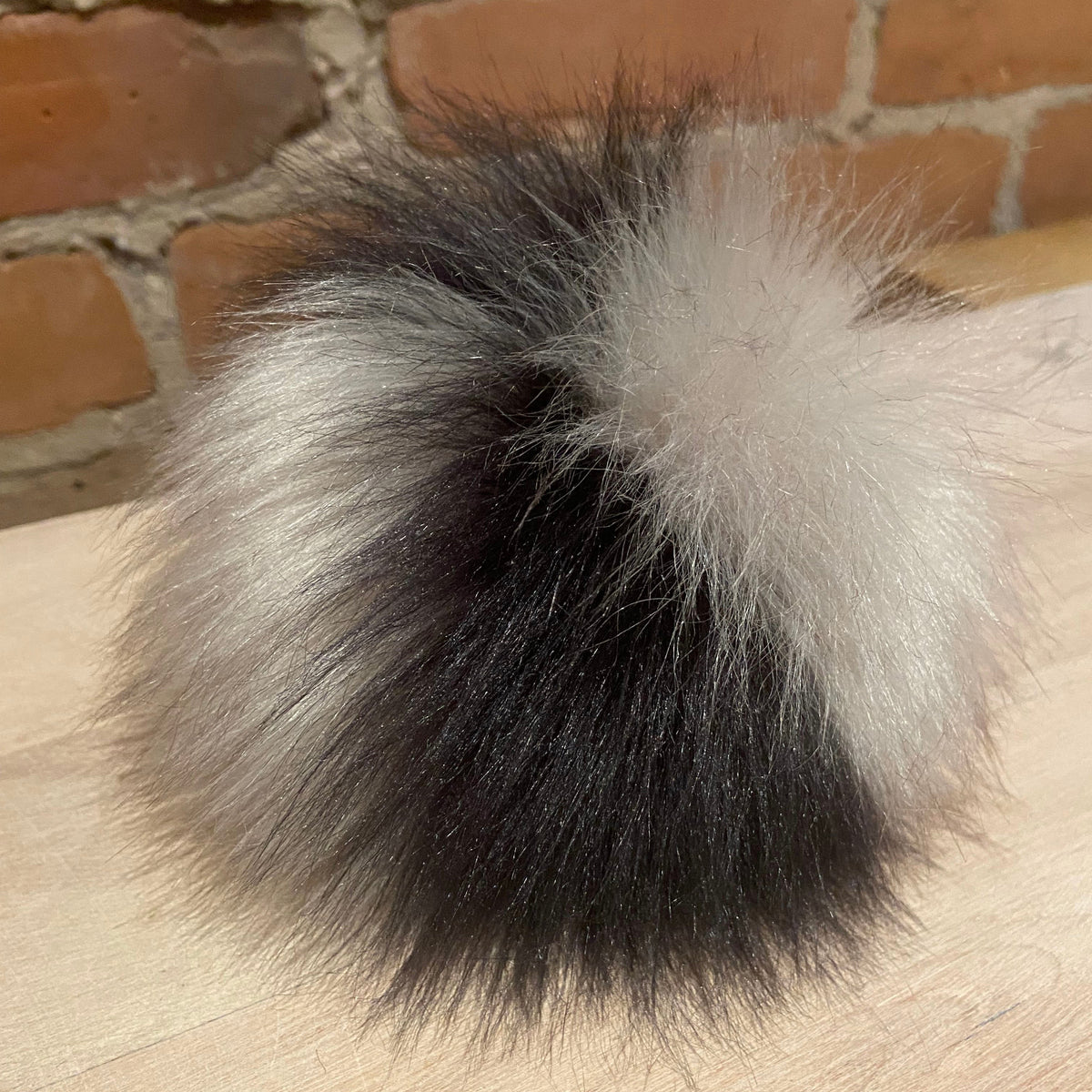 Black and Taupe Multi-Color Pom, 6 Inch