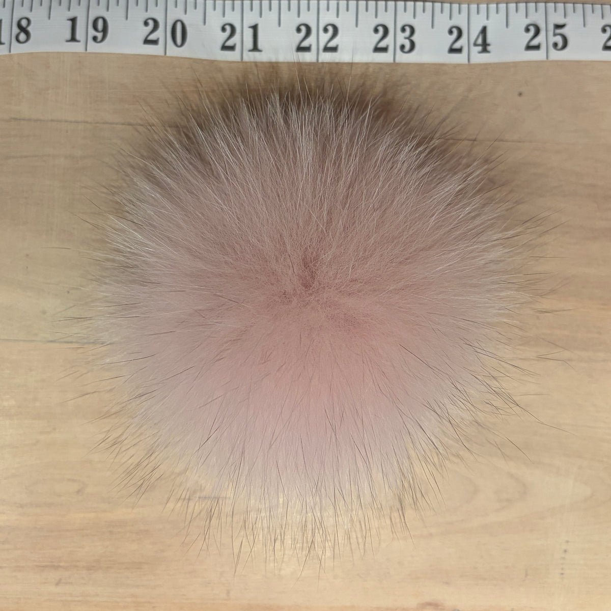 Light Pink Fox Fur Pom, 4.5 Inch